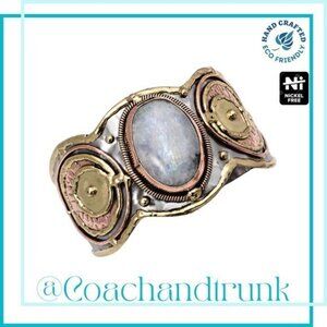 New With Tags Artisan Handcrafted Natural Moonstone Cuff Bracelet